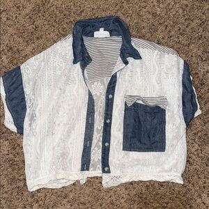 Eesome Blue and White Striped Shirt